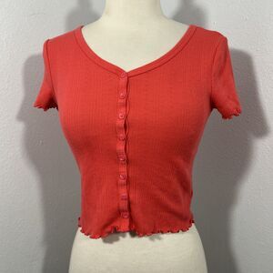 Gap Baby Tee Teens 10 Orange Crop Top Streetwear Summer Y2K